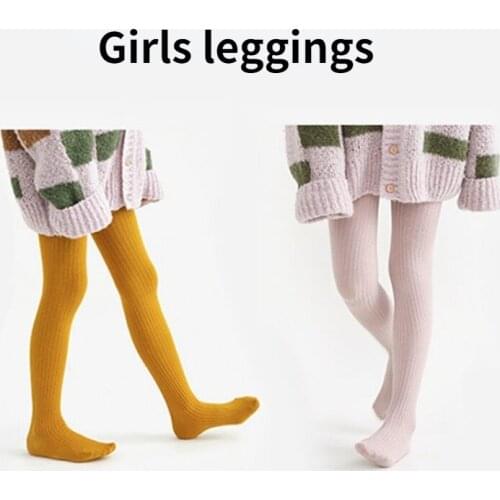 Girls Legging Sock-pants Solid Girl Cake Socks Pants Casual Girl Tight Childrens Girls Dance Pant for Girls 2 4 6 8 10Y Autumn