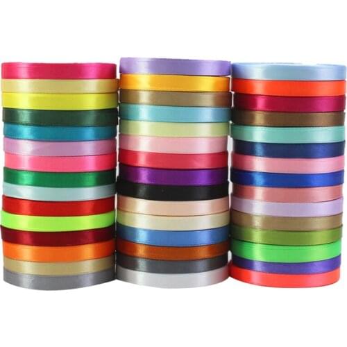 10mm Single Face Satin Ribbons Christmas Halloween Wedding Birthday Party Festival Event Gift Box Wrapping DIY Crafts Fabric
