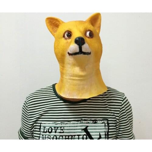 Full Head Mask Dog Head Mask Creepy Fur Mane Latex Realistic Crazy Rubber Super Creepy Party Halloween Costume Animal Mask