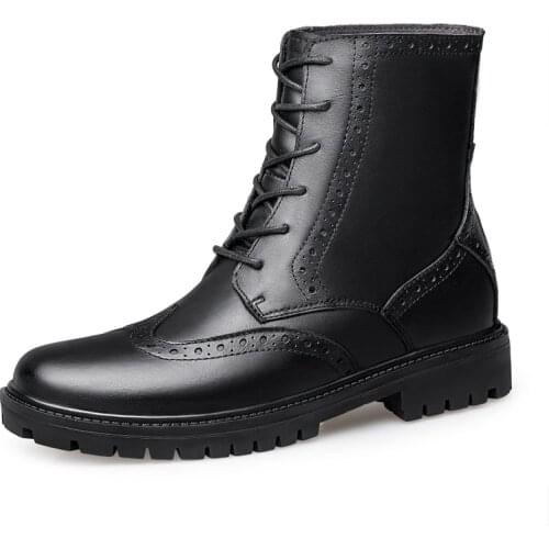 Mens Ankle Boots High Quality Genuine Leather Nubuck Leather Lace Up Party Wedding Street Western Men Shoes British Style Oxford