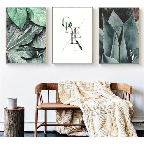 Green Tropical Leaves Aloe Wall Art Canvas Painting Plant Nordic Posters Prints Wall Pictures For Living Room Home Decoration
