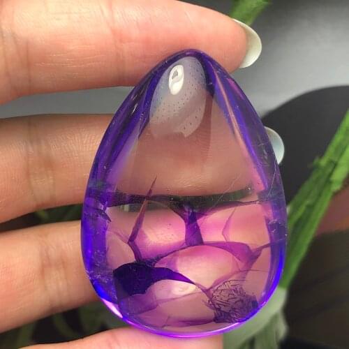 Natural glass purple drop pendant, beautiful crafts home decoration decoration