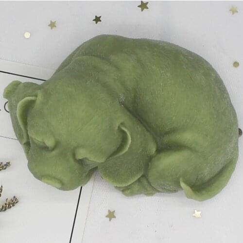 New Product!!1pcs Sleeping Dog (C1297) Food Grade Silicone Handmade Soap Mold Crafts DIY Mould