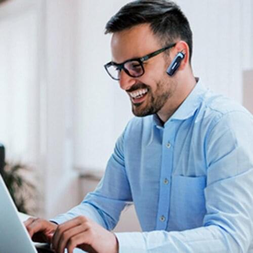 Single Bluetooth Headset 5.0 Earpiece Handsfree Headphones IPX 5 Waterproof Earbud Earpiece For iPhone Xiaomi HUawei