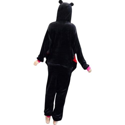 Kigurumi Bat Pajamas Adults Animal Onesies Winter Sleepwear Women Men Flannel Nightwear Cosplay Costumes