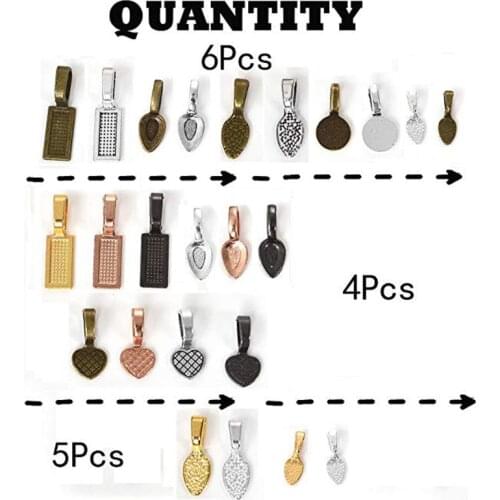 120Pcs Assorted Spoon Glue on Bail for Earring Necklace Pendant Bails for Fitting Glass Cabochon Tiles Jewelry Making