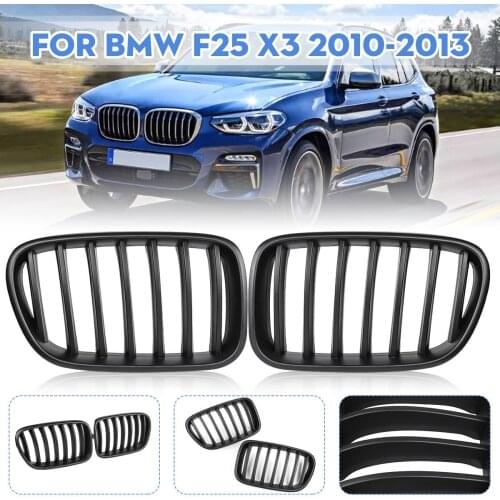 1 Pair Front Kidney Grilles Matte Glossy Black M Color for BMW X3 F25 2011 2012 2013 Replacement Racing Front Bumper Grilles