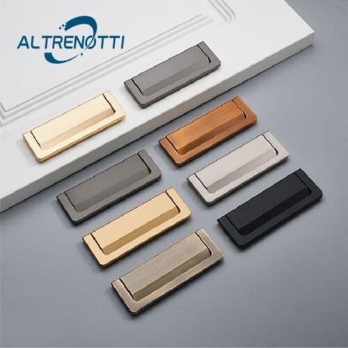 Furniture Drawer Cabinet Tatami Handle Hidden Invisible Metal Dresser Cupboard Wardrobe Kitchen Zinc Alloy Door Pull Closet Knob