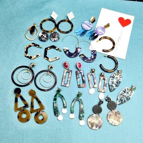 Kissme Big Discount Unique Acrylic Plate Earrings For Women Gifts Enamel Earrings Clearance Sale New Fashion Jewelry Wholesale