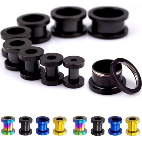 1Pair 316L Stainless Steel Ear Tunnel Plug Gauges Punk Earring Flesh Body Piercing Ear Reamer Expander Stretching 3mm-25mm