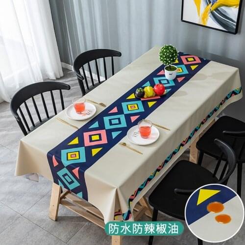 PVC Tablecloth Rectangle Water Resistant/Oil-Proof Wipeable PVC Heavy Duty Reusable Plastic Tablecloths for Dining Tables Large
