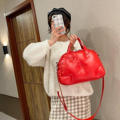 New Designer Space Cotton Fashion Luxury PU Leather Shoulder Bags for Women 2021 Totes Bag Ladies Simple Crossbody Bags Handbags