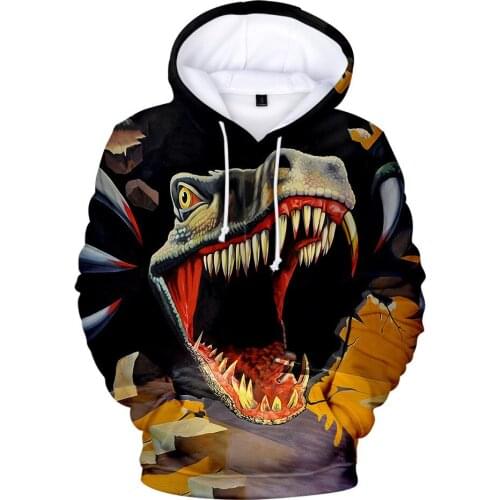 New Natural Hoodie Hot Sale 3D Animal Hoodie Long Sleeve Dinosaur Hoodies Sweatshirts Boys/girls Pullover Casual Dinosaur Tops