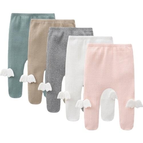 2021 Spring Autumn Baby Boys Girls Cute Pattern 5 Color Baby Pp Pantyhose Soft Fabric Solid Color Leggings Cotton For 0-1y Baby