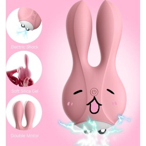 12 Frequency Dual Motor Rabbit Vibrator Sex Shop Vaginal G-spot Massager Electric Shock Female Masturbator Sex Toy for Couples