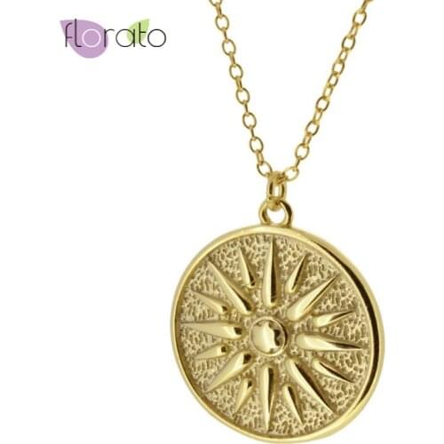 High-Quality 925 Sterling Silver Pendant Necklaces for Women Tiny Sun Gold Silver Chain Necklace Party Fashion Jewelry Wholesale