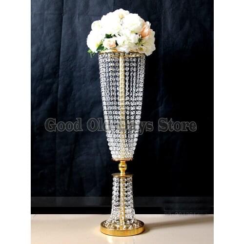 Gold or Silver Crystal Table Centerpiece Flower Stand Wedding centerpieces 10pcs/lot
