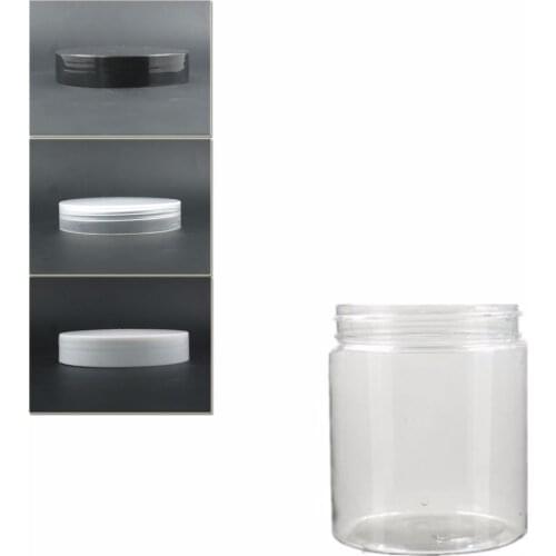 12pcs/Lot 250ml Clear Round Pet Jar With White/Transparent Plastic Cap W/Pe Liner , Jar,Plastic Container,Bottle