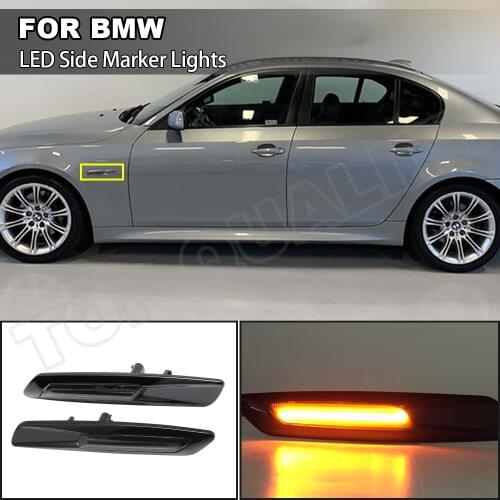 2X LED Dynamic Side Marker Turn Signal Light For BMW E60 E61 E88 E90 E91 E92 E93 2006 2007 2008 2009 2010 Blinker Streamer Lamps