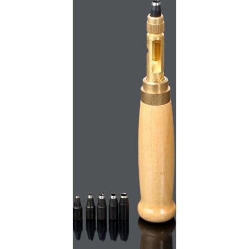 6 in 1 Leather Belt Strap Automatic Hole Punch Tool with 1.5-4mm 6ps Punch Head Sewing Leather Craft Leather Tools Set