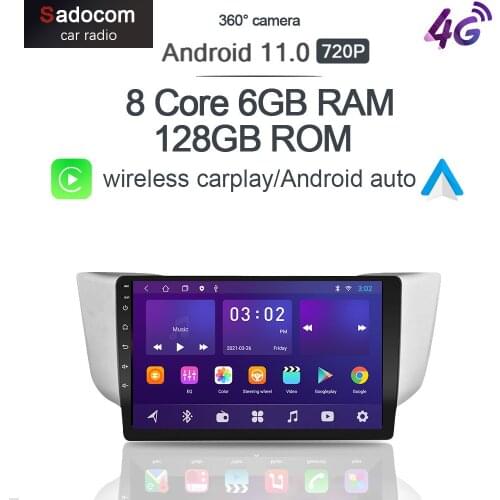 Panoramic Camera 6G+128G Android 10.0 Car DVD Player GPS WIFI Bluetooth RDS Radio For Lexus RX300 RX330 RX350 RX400H 2004 - 2009