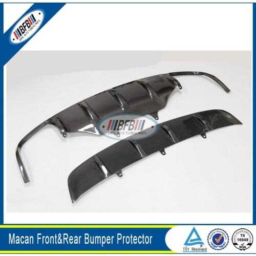 Car Carbon Fiber Small Bodykit Front Bumper Lip and Rear bumper Diffuser fit For Macan 2014-2017