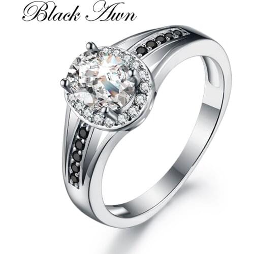 BLACK AWN 2021 New Genuine 100% Sterling 925 Silver Jewelry Engagement Rings for Women Gift C325