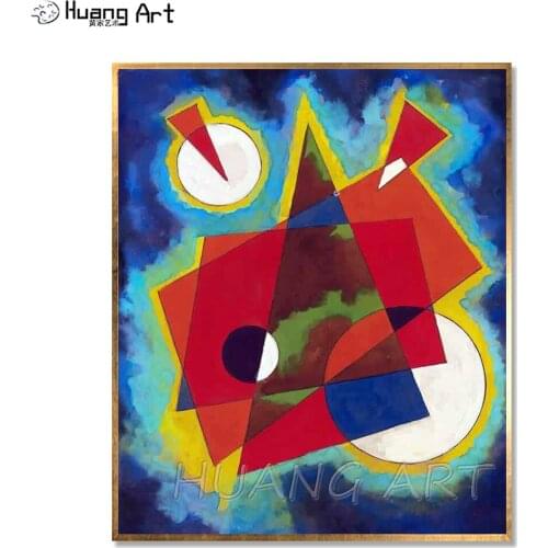 Pure Hand-painted Imitation Oil Painting on Canvas Modern Abstract Geometry Oil Painting for Living Room Decor Hang Painting