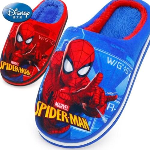 Disney childrens slippers boys baby indoor home non-slip soft bottom spring autumn and winter warm cotton slippers