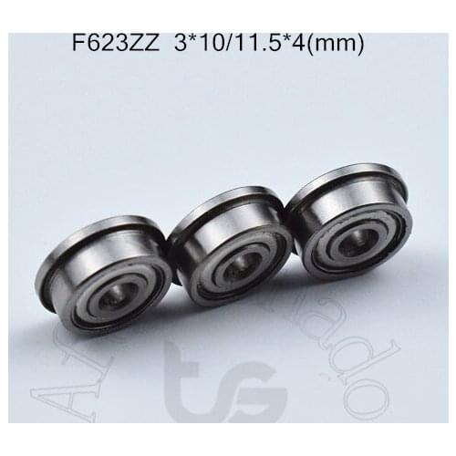 F623ZZ 3*10&11.5*4mm 10pieces free shippping Flange bearings 623 F623 F623Z F623ZZ chrome steel bearing
