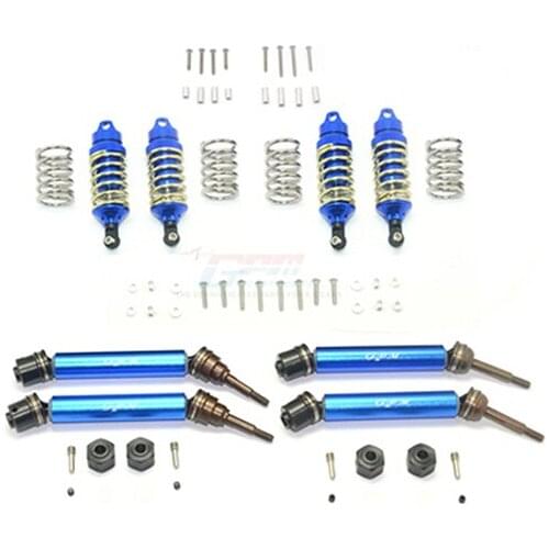 GPM F&R ALUMINUM SHOCKS+STEEL #45 AXLE+SPRING STEEL HEX (LOW CENTER OF GRAVITY SET)For TRAXXAS SLASH4X4LOW-CG 68086-21 RCUpgrade