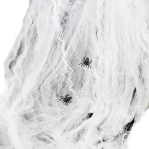 Halloween Spider Toys Halloween Decoration For House Bar Scene Props Funny Stretchable Cotton Spider Webs 5 Colors