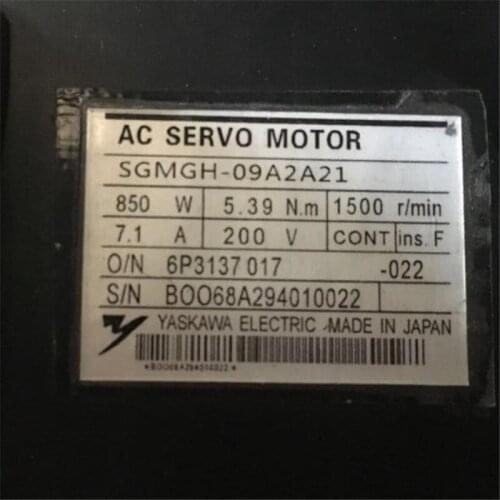 Used Tested Working SGMGH-09A2A21 AC SERVO MOTOR