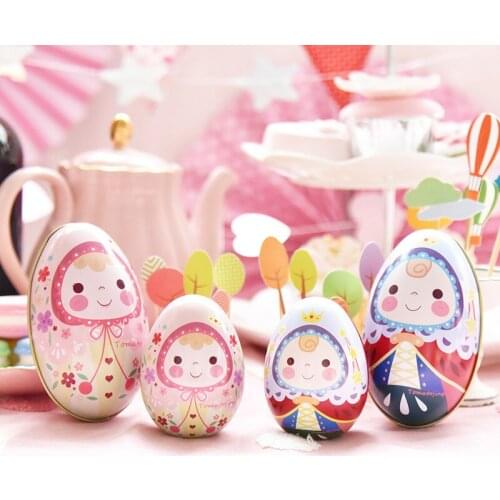 6 PCS/Lot Cheap Mini Cute Easter Egg Tin Metal Box Storage Candy Boxes for Wedding Party Gift Organizer Boite Coins Container