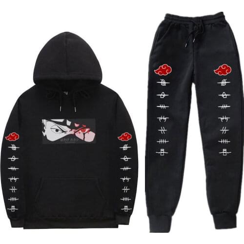 Jogging homme Men sets Streetwear Hoodies Sets Anime Hatake Kakashi Hoodie trousers jogging sports suit mens tracksuit