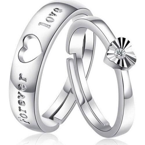 Lover Best Gifts Silver Circle Hollow Heart Ring for Women Men Wedding Accessories Engagement Rings Jewelry