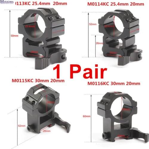 MIZUGIWA Tactical QD Scope Mount Adapter 20mm Picatinny Rail Weaver Pistol Airsoft Barrel Ring 25.4mm 30mm Rifle Hunting Caza