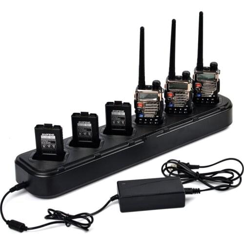 Multi-functional Charger AC/DC Adapter 6-Way Rapid Charging For Baofeng UV-5R F8HP BF-F9 F8HP UV-5RB UV-5RE UV-5R UV-5RA Radios