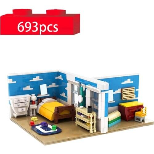 Andys Room Model Building Blocks Study Apartment Modern Corner Bricks DIY Toys for Girls Friends Birthday Gifts