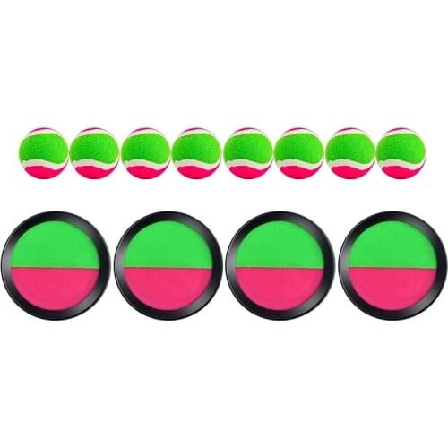 Toys Ball Catch Set Games Toss Paddle Toss And Catch Sports Game Set 4 Paddles 8 Ball For Kids Adults Outdoor Game