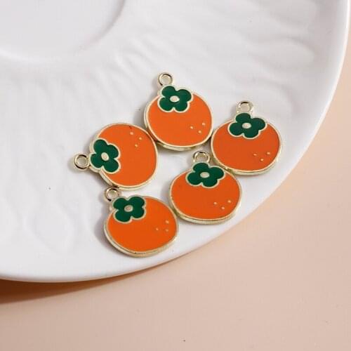 10pcs 15*19mm Cartoon Design Tomato Charms for Jewelry Making DIY Cute Girl Charms Pendants Necklaces Earrings Accessories