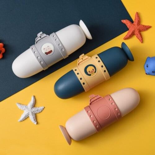 Portable Travel Toothbrushing Cup Wash Cup Toothbrush Storage Box Tooth Cylinder Mouth Cup Cartoon Tooth Set Household