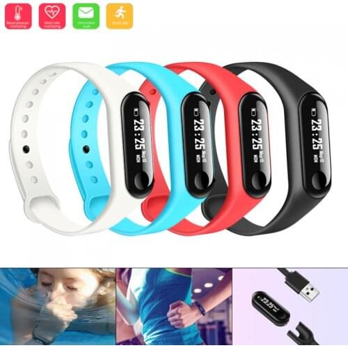 Practical M3 Touch Screen Time Smart Wristband with Heart Rate Test and Sleep Reminder for IOS / Android