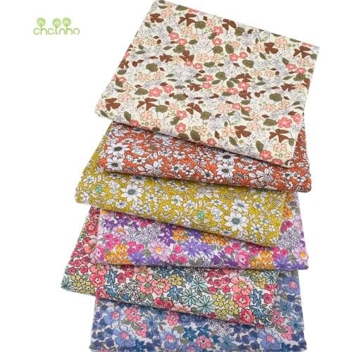 Chainho,Floral Series Printed Plain Cotton Fabric,DIY Quilting&Sewing Poplin Material For Baby&Child Dress,Shirt,Skirt,100x145cm