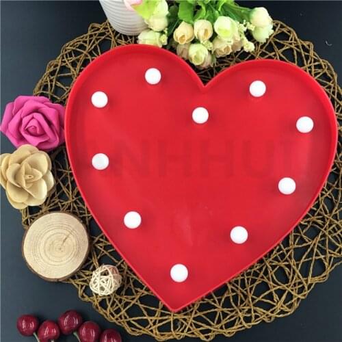 Romantic Indoor Decorative Table Lamps 3D Love Heart Marquee Letter LED Night Light Wedding Party Christmas Decoration Kids Gift