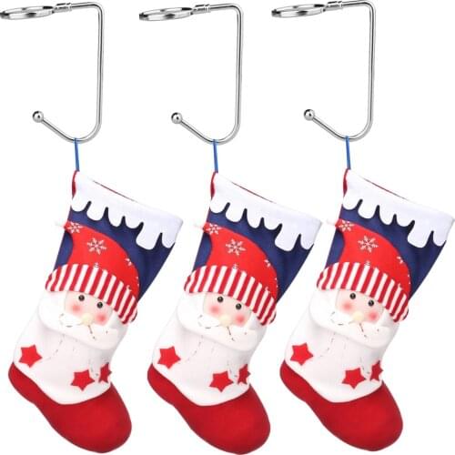 Christmas Stocking Holders Hooks Christmas Safety Hang Grip Round Stockings Hanger Clip For Party Decoration
