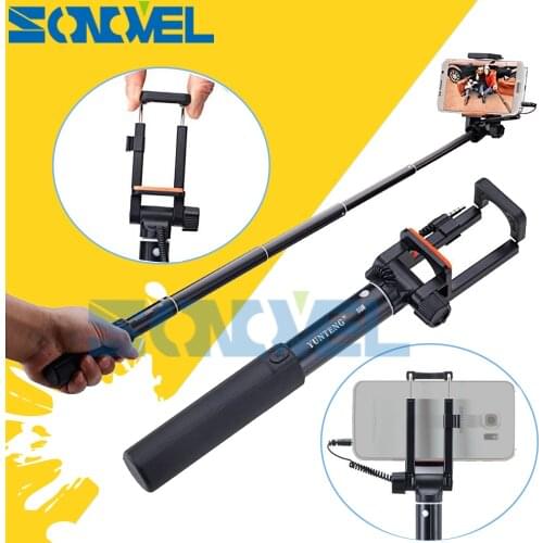 Yunteng 808 Wired Mini Extendable Selfie Stick Monopod Self-Timer Rotatable Pole For iPhone Samsung HTC Huawei Smartphone