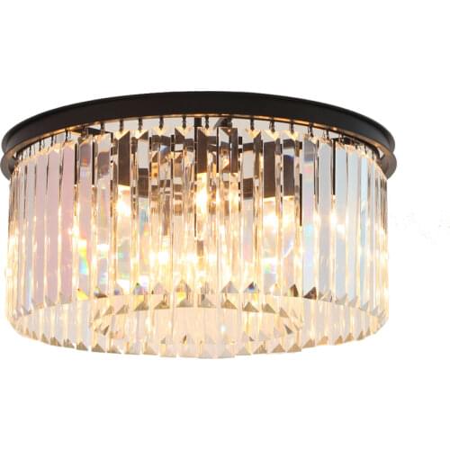 Modern Vintage Crystal Prism Chandelier Lighting Flush Mount Chandeliers Light Fixture for Home Hotel Restaurant Decoration