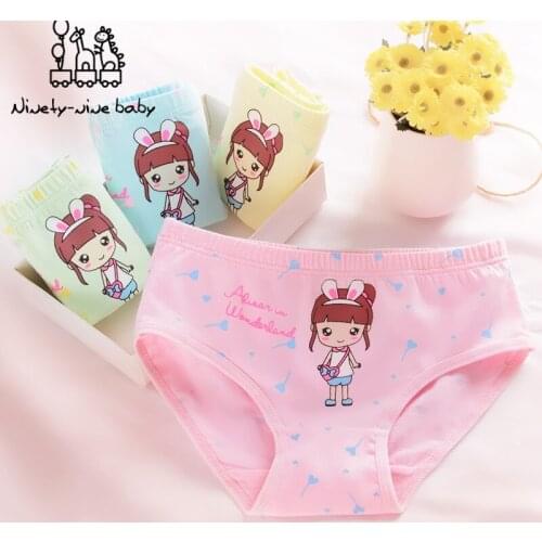 6pcs baby girls panties female child cotton underwear lovely cartoon printed underpanties kids breathable briefs baby clothe