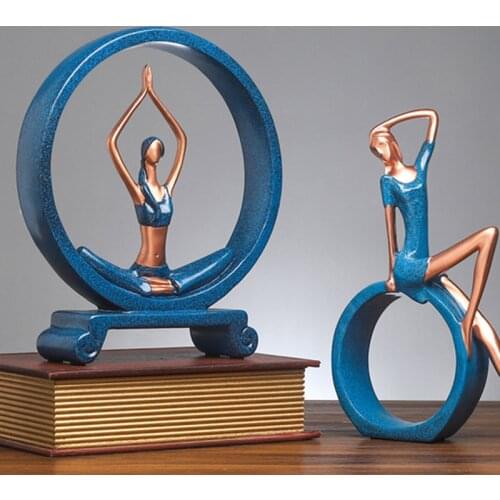Creative Resin Yoga Girl Ornaments Handmade Crafts Desk Decorative Nordic Style Christmas Decorations Home Accessories People